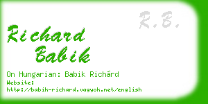 richard babik business card